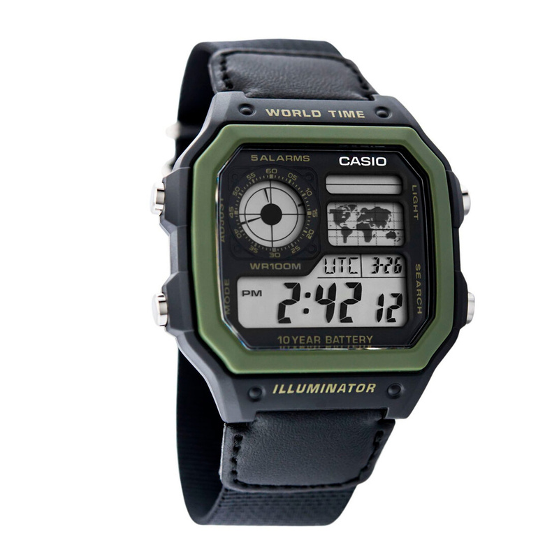 Zegarek CASIO AE1200WHB1BV. Kwarcowy, Kolor czarny. Mężczyzna.