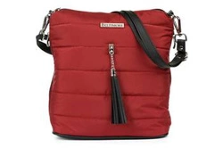 Bordowa Damska Torebka pikowana solidna oryginalna frędzel W91