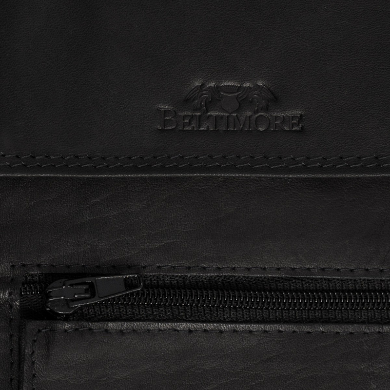 ETUI saszetka PASZPORTÓWKA na szyję dokumenty skórzana podróżna czarna Beltimore D78