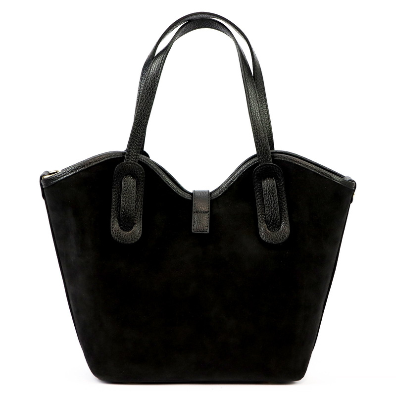 Luka Zamszowa skórzana damska shopperbag na ramię pojemna i stylowa