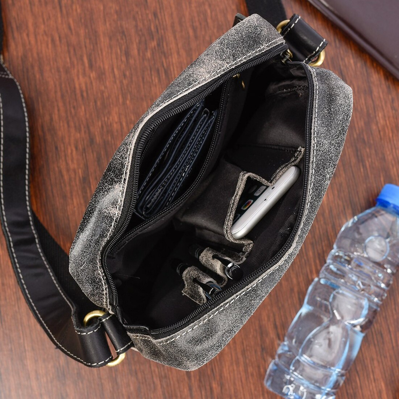 Brązowa skórzana torba męska na ramię skóra nubuk Beltimore M08