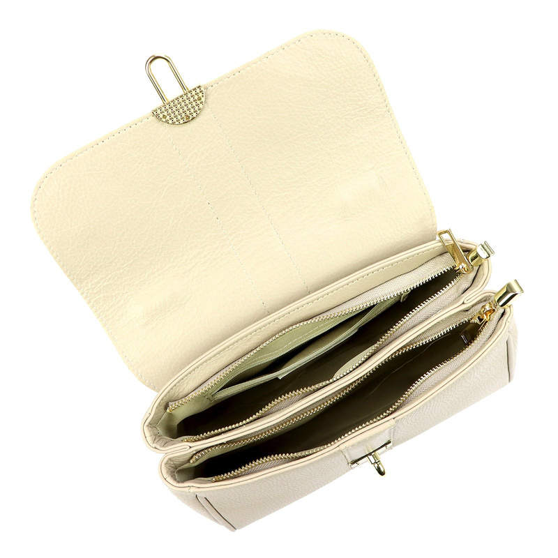 Luka Skórzana damska listonoszka z paskiem z organizerem torebka do ręki