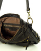 MARCO MAZZINI Skórzana torebka listonoszka z kieszeniami safari handmade bag czarna