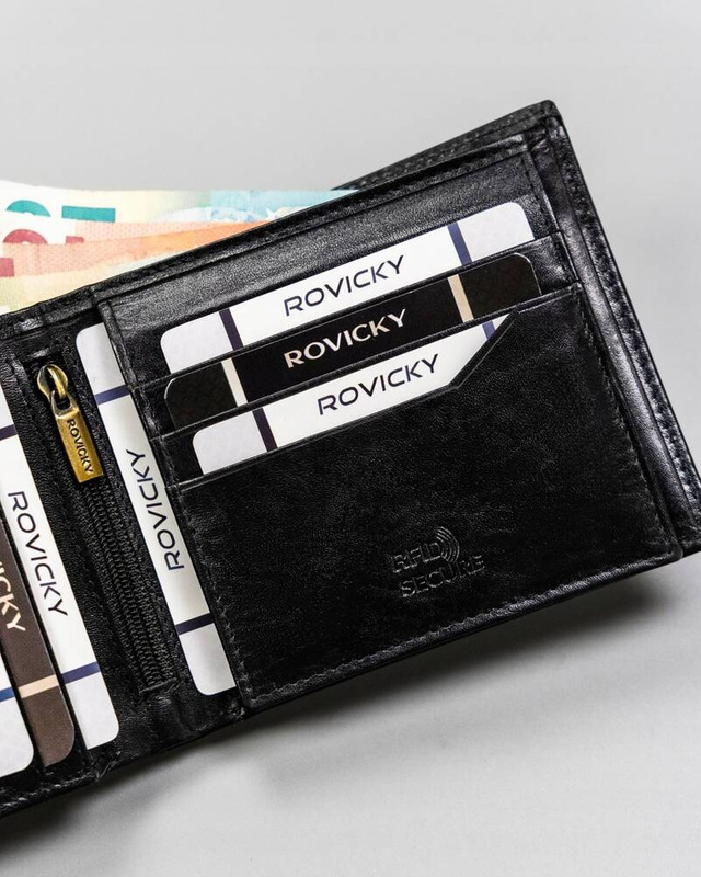 Kompaktowy męski skórzany portfel z RFID Rovicky