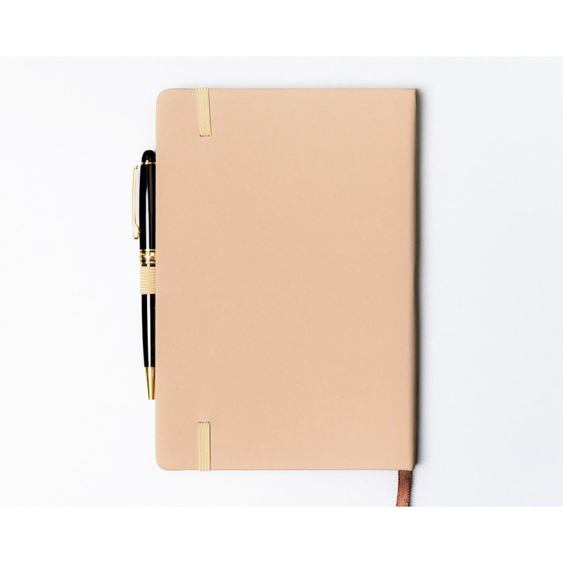 Notes w twardej oprawie w kolorze khaki, zadrukowany w linie - Peterson