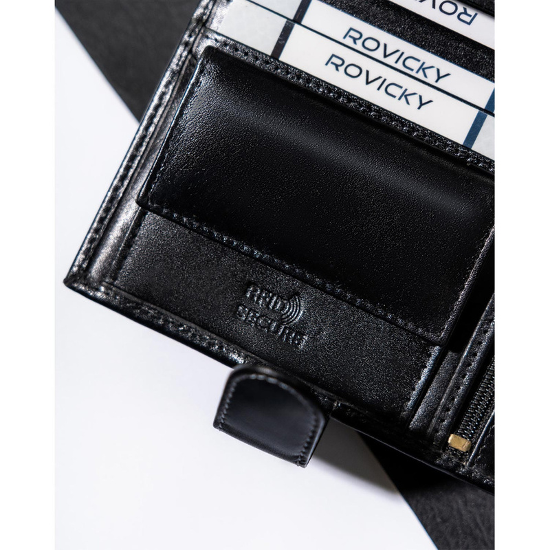 Męski skórzany rozbudowany portfel z RFID Rovicky