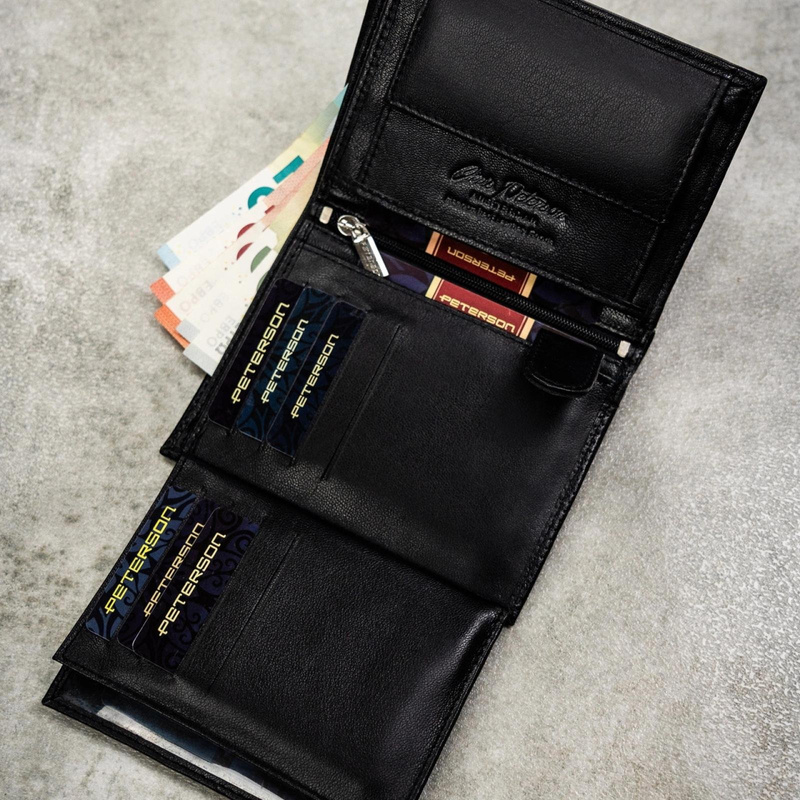 Meski zestaw prezentowy skóra naturalna Peterson PTN SET N4-DOT BLACK