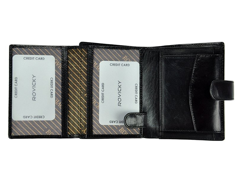 Portfel Skórzany Męski Rozbudowany Skóra Naturalna Licowa RFID Rovicky