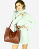 Modna torebka damska skórzany shopper bag - MARCO MAZZINI Portofino Max brąz