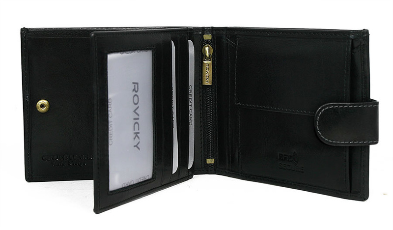 Skórzany męski portfel Rovicky N01L-RVT RFID