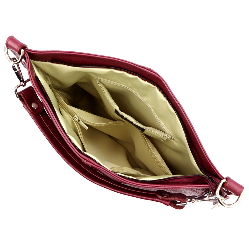 Damska stylowa skórzana torebka na ramię shopper z kieszeniami MiaMore