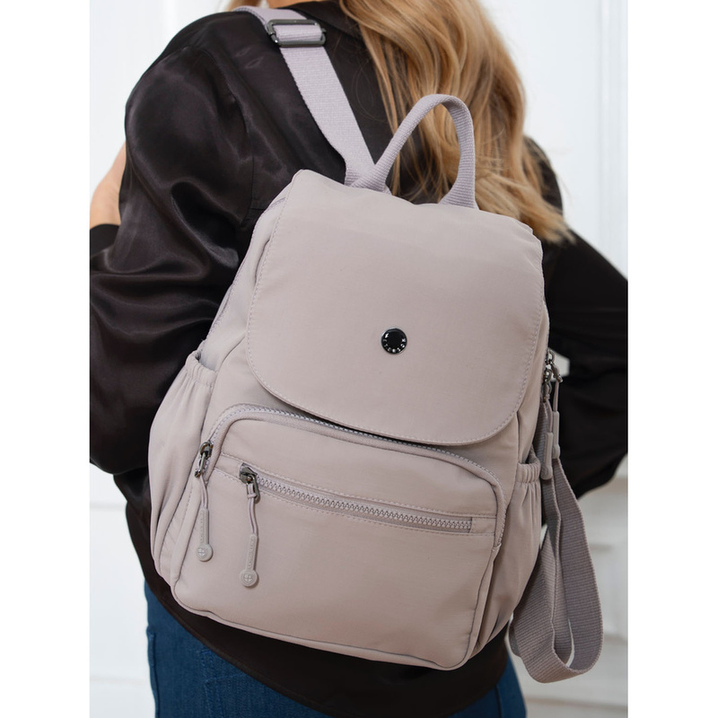 Plecak damski z poliestru w kolorze lila, zawieszony na regulowanych szelkach - Peterson