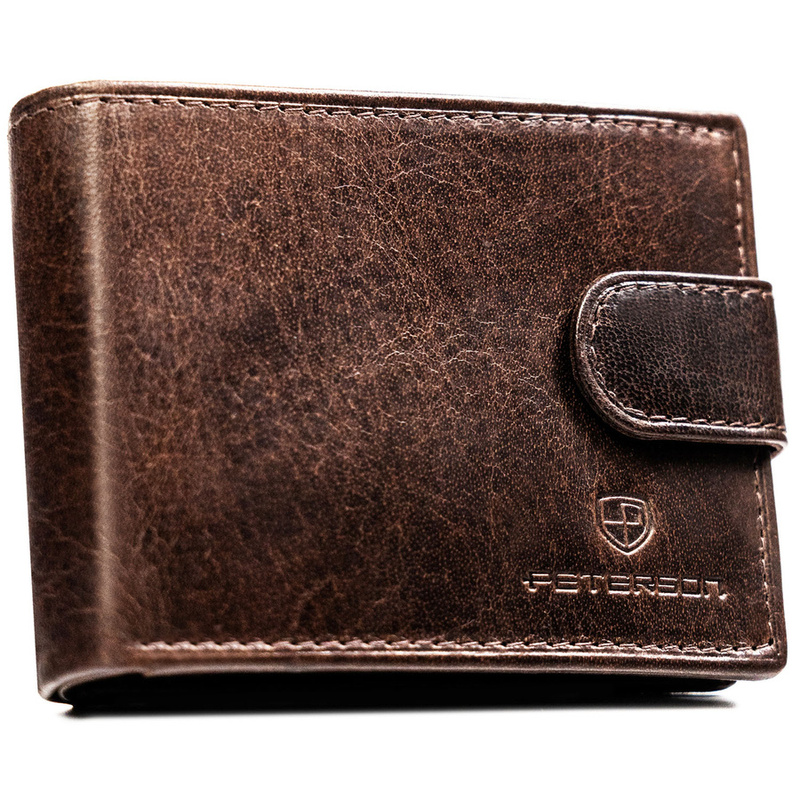 Skórzany męski portfel Peterson PTN RM-22L-BUF