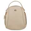Mały plecak damski ze skóry ekologicznej w jasnobeżowym kolorze - Rovicky