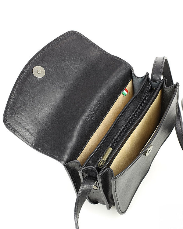 Torba skórzana przez ramię made in Toscana - MARCO MAZZINI czarna