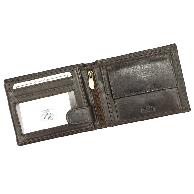 Nordee męski poziomy portfel skóra naturalna kompaktowy i pojemny