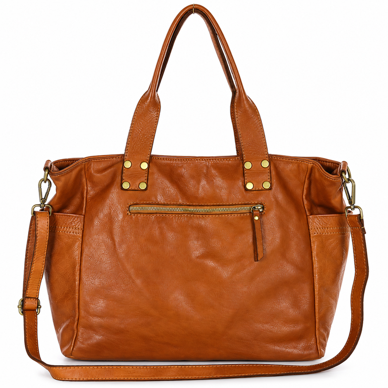 PELLE LAVATA Skórzana Torebka ShopperBag A4 Skórzana Old Look 3 Kieszenie