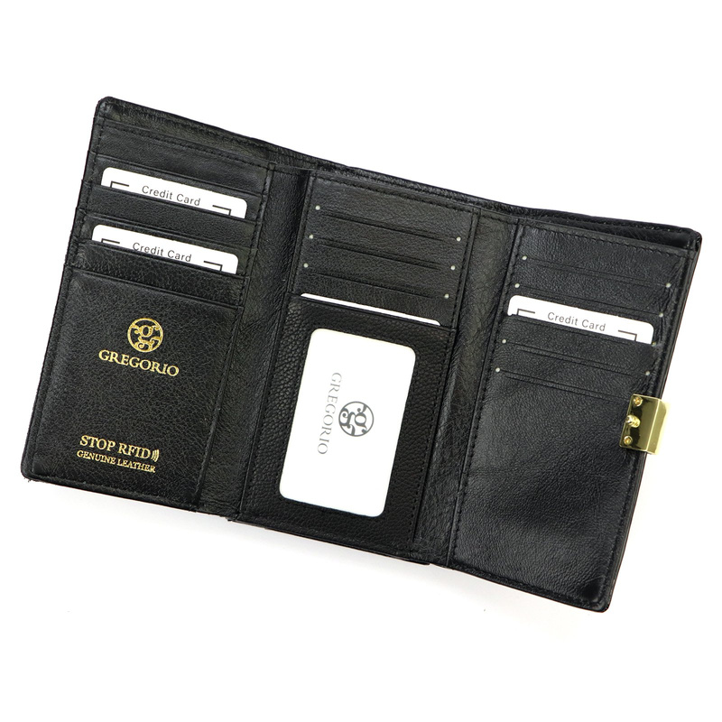 Klasyczny Skórzany damski portfel ze wzorem węża