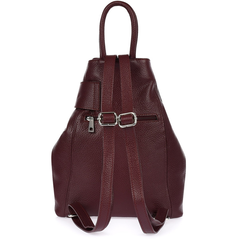 Burgundowy skórzany plecak damski elegancki z zapięciem Beltimore T54