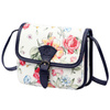 Skórzana damska listonoszka torebka przez ramię w kwiaty Gregorio