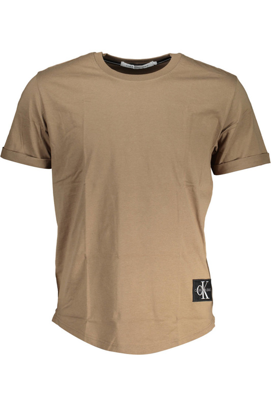 CALVIN KLEIN T-SHIRT Z KRÓTKIM RĘKAWEM MĘSKI BRĄZOWY
