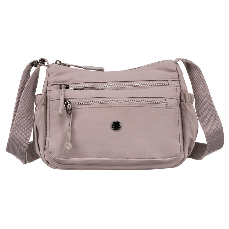 Poręczna torebka damska w kolorze lila zawieszona na regulowanym pasku - Peterson