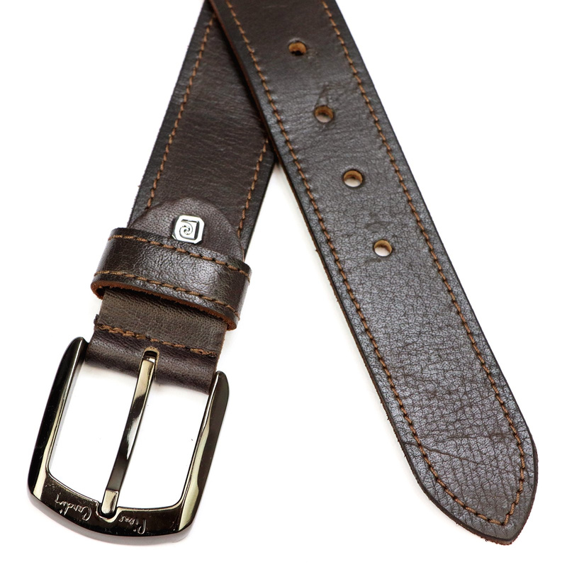 Pierre Cardin męski pasek do spodni skóra naturalna klasyczna klamra