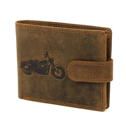 Nordee męski portfel skóra naturalna na zatrzask z indywidualnym wzorem