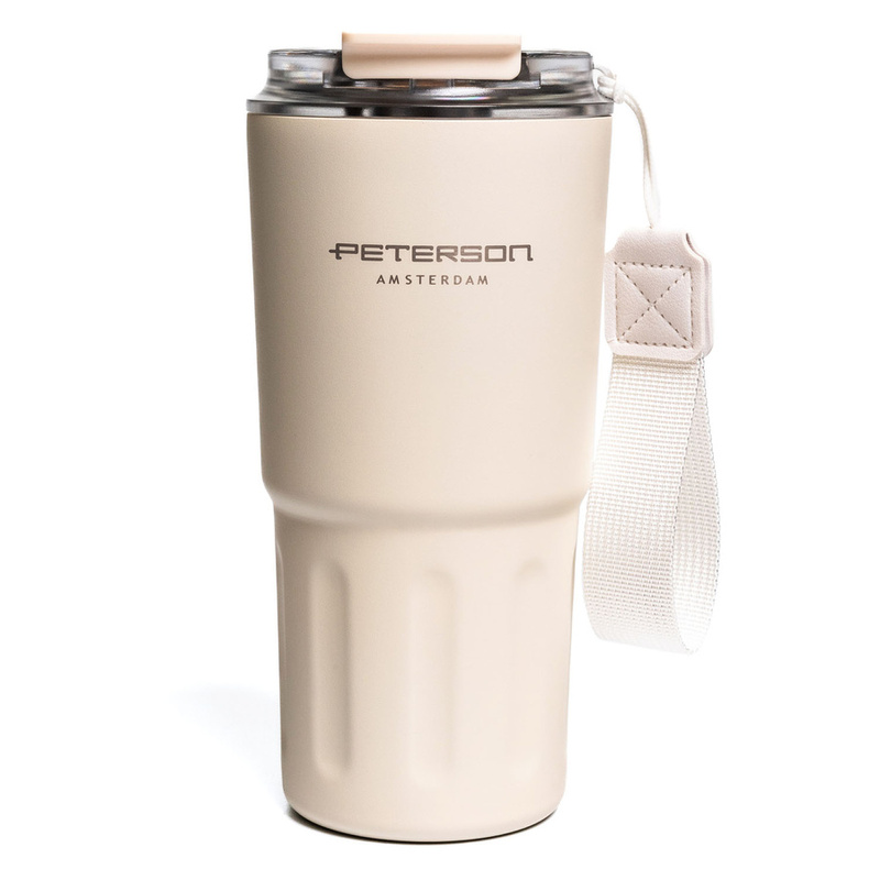 Kubek termiczny ze stali nierdzewnej w beżowym kolorze - Peterson