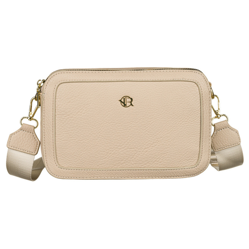 Miejska torebka damska na ramię w beżowym kolorze wykonana ze skóry ekologicznej - Rovicky