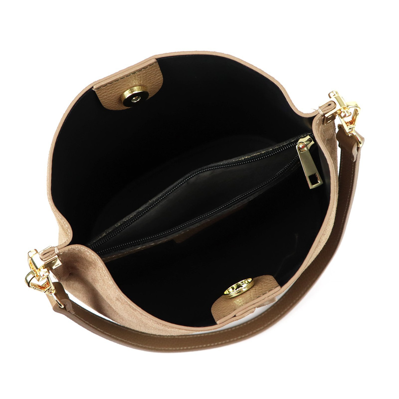 Luka Skórzana Zamszowa damska listonoszka z organizerem torebka przez ramię