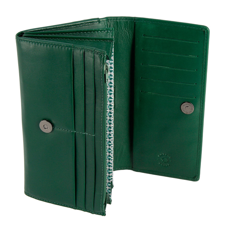 Nuvola Pelle Portfel damski z prawdziwej skóry Nappa z 11 kieszeniami na karty i zamkiem błyskawicznym