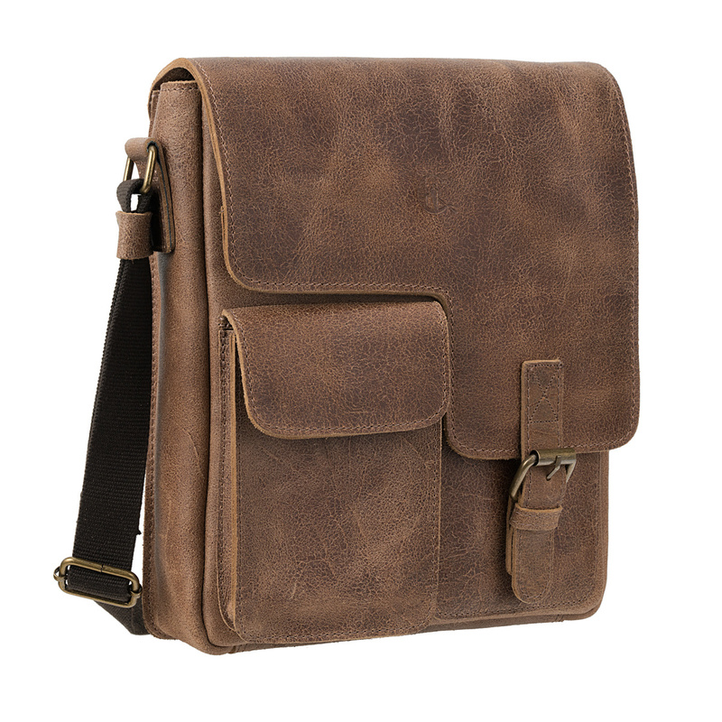 Męska torba skórzana vintage z kieszonką TM240