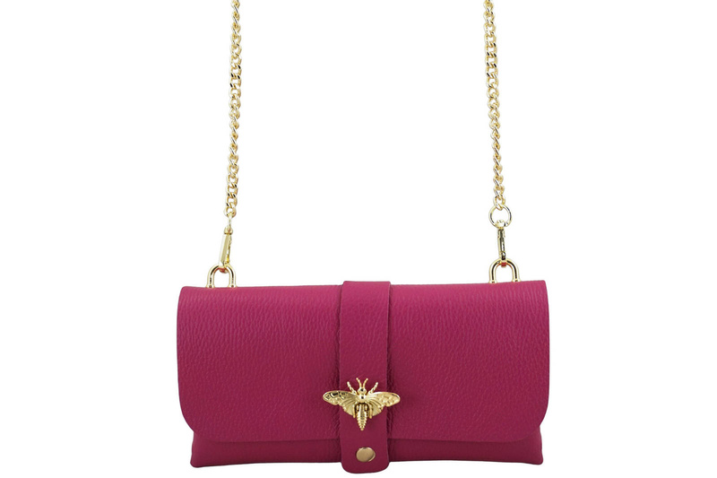 Torebka kopertówka na łańcuszku - Fuksja