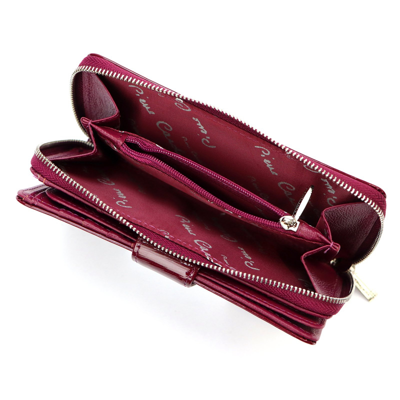 Pierre Cardin damski pionowy duży portfel skórzany podłużna portmonetka