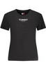 TOMMY HILFIGER DAMSKI T-SHIRT Z KRÓTKIM RĘKAWEM W KOLORZE CZARNYM