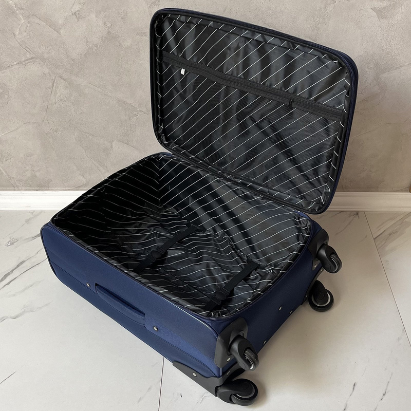 EASY TRIP zestaw trzech walizek na kółkach miękkie materiałowe kieszenie