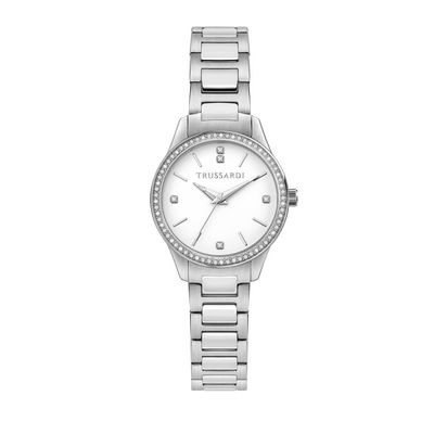 Zegarek TRUSSARDI R2453151520. Kwarcowy, Kolor biały. Kobieta.
