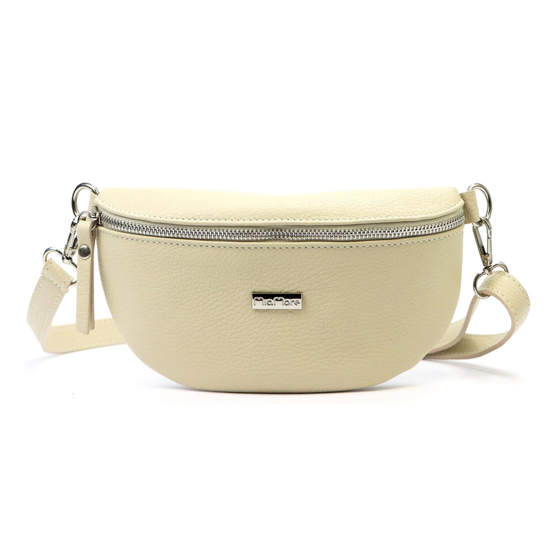 MiaMore damska saszetka nerka skóra naturalna przez ramię z kieszenią