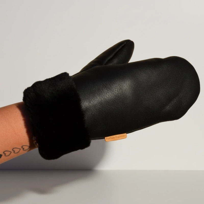 Ciepłe rękawiczki skórzane z jednym palcem owca