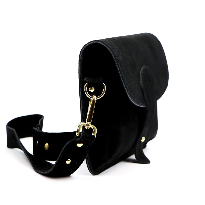 Luka zamszowa damska listonoszka torebka na ramię skórzana z kieszenią