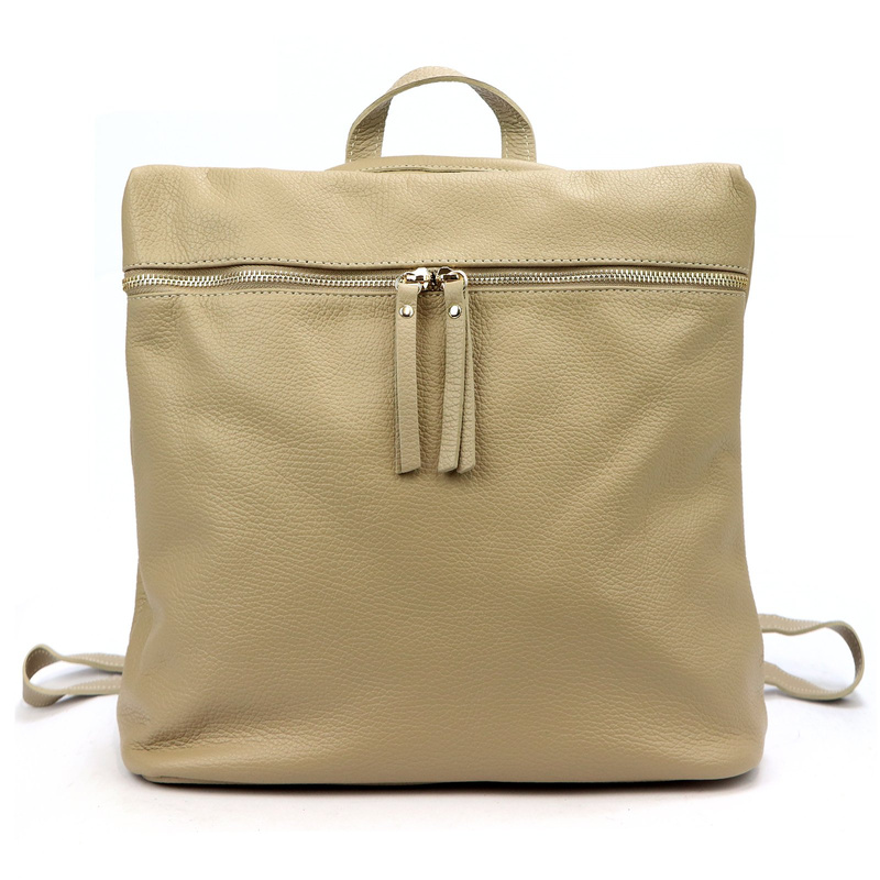 Vera Pelle Damski plecak z prawdziwej skóry duży z kieszeniami miejski