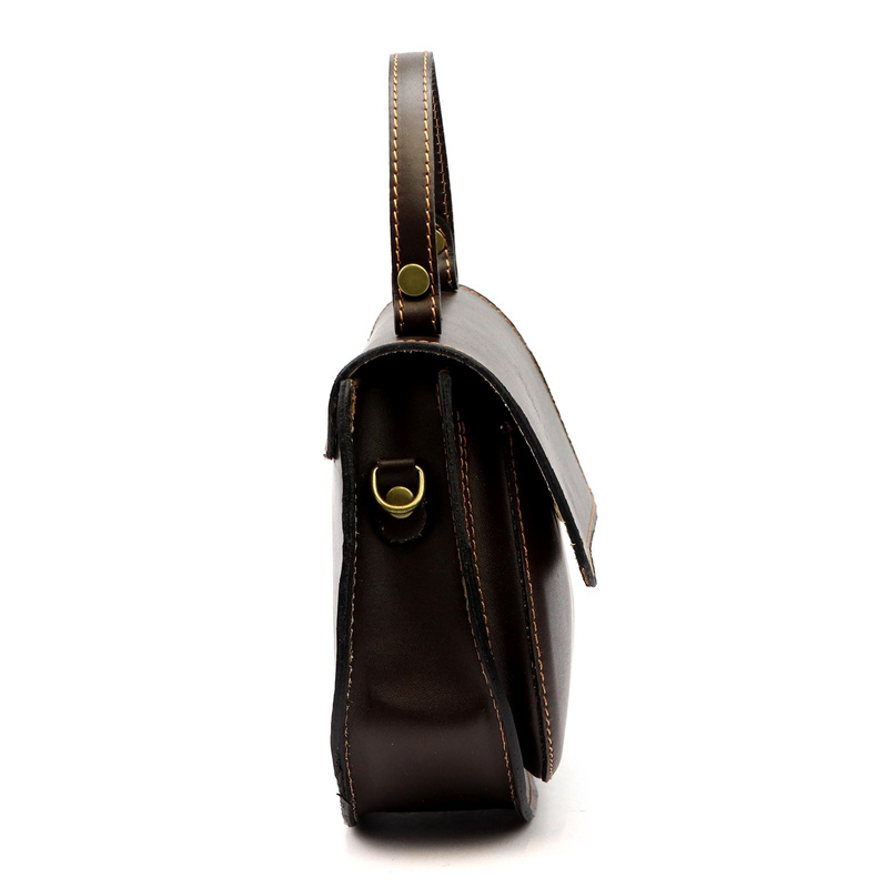 Zaokrąglona Listonoszka skórzana elegancka torebka na ramię Gregorio