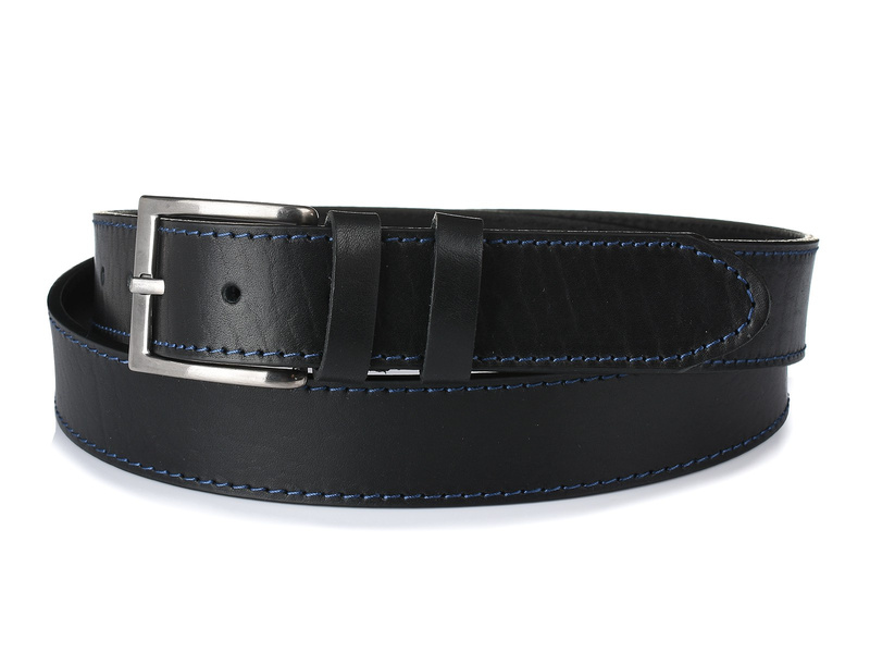 BELTIMORE pasek ze skóry licowej naturalnej premium A40 : Kolory - czarny, Rozmiar pasków - r.90-105 cm