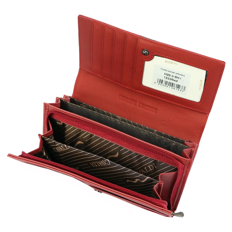 Cavaldi damska portmonetka skóra naturalna podłużny portfel lakierowany