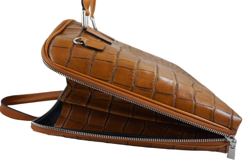 Torba na laptopa damska skórzana Barberinis - Brązowa jasna