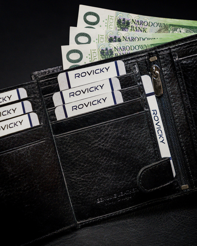 Klasyczny męski portfel skórzany z RFID Rovicky