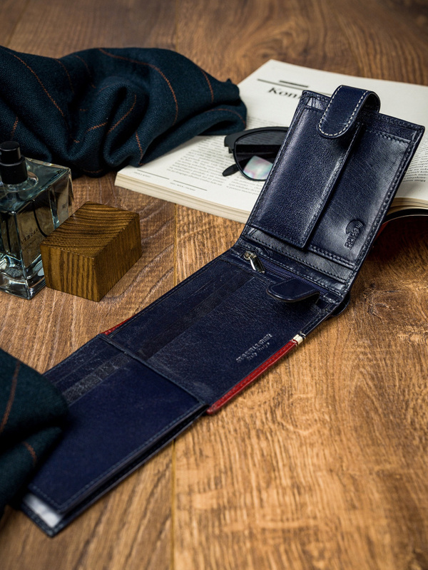 Portfel Skórzany Męski Rozbudowany Skóra Naturalna RFID Rovicky