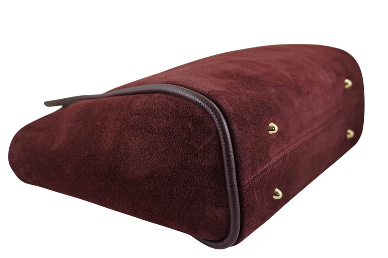 Barberinis - torebka duża zamszowa na ramię - Bordowa