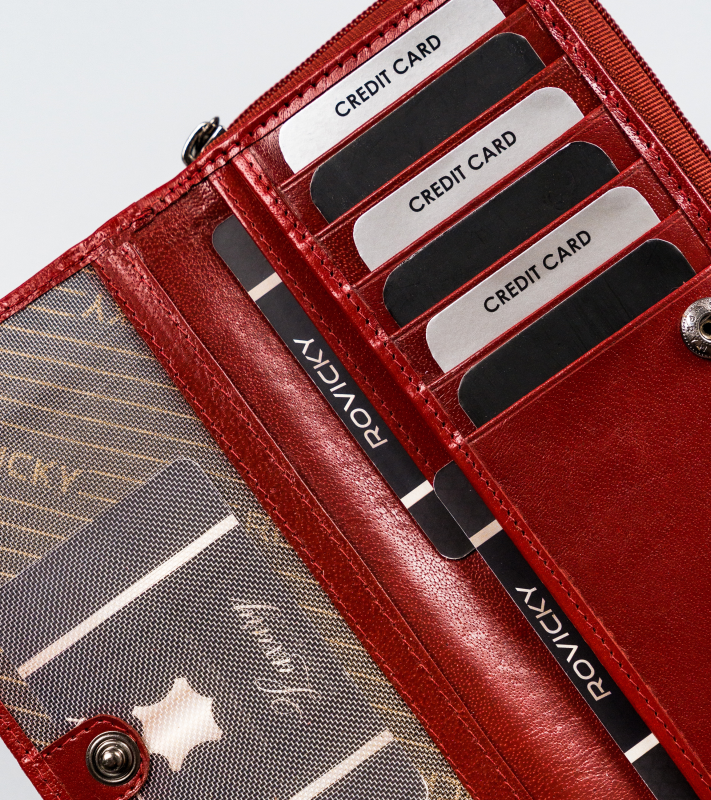 Skórzany damski portfel Rovicky CPR-8931-BAR RFID